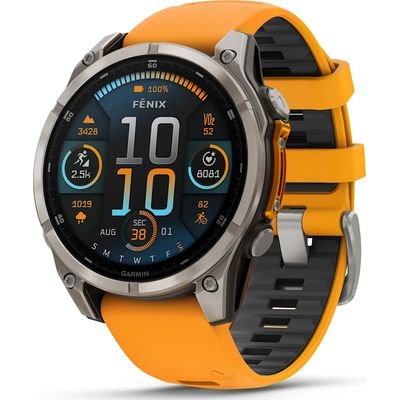 Garmin Fenix 8 47 mm Sapphire AMOLED GPS Smartwatch with Silicone Band