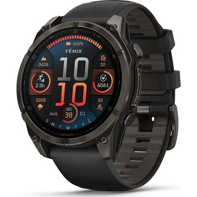 Garmin Fenix 8 47 mm Sapphire AMOLED GPS Smartwatch with Silicone Band