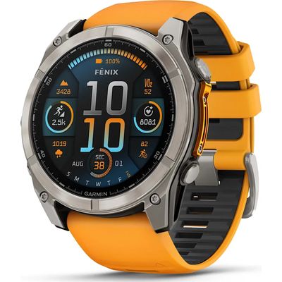 Garmin Fenix 8 51 mm Sapphire AMOLED GPS Smartwatch with Silicone Band Computers GPS Watches Cycle Superstore