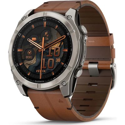 Garmin Fenix 8 51 mm Sapphire AMOLED GPS Smartwatch with Leather Band