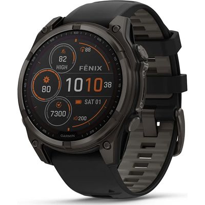 Garmin Fenix 8 Solar 47 mm Sapphire AMOLED GPS Smartwatch with Silicone Band